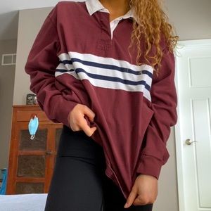 Vintage oversized striped polo shirt